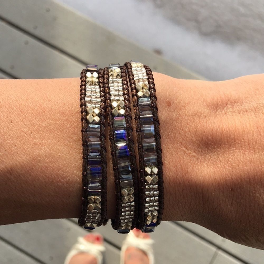 NEW Katie Soleil brown grey blue Wrap Bracelet